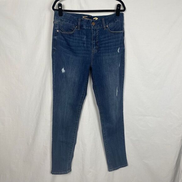 Seven7 Tummyless High Rise Distressed Skinny Denim Jeans - Women’s 16 - Picture 2 of 7